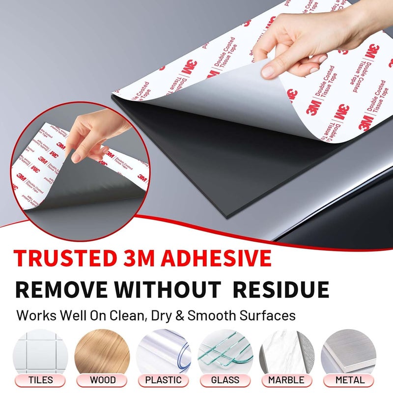 PHIXBEAR Heavy Duty Magnetic Sheet with Adhesive Backing,High Magnetic Strength with 2mm Ultra-Thick Flexible Material, Easy to Cut for DIY, Crafts,Fridge, Storage,Mirror Decoration(8.28" x 11.7") - Image 3